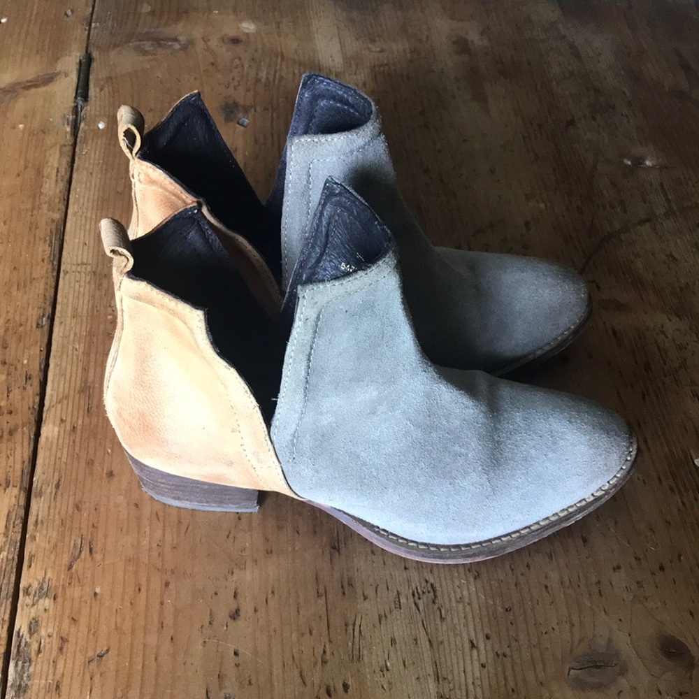 Diba True Two Tone Suede and Leather Bootie 6.5